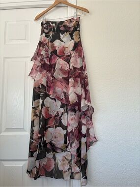 MISA Franca Floral Chiffon High-Low Maxi Skirt (NWT)
